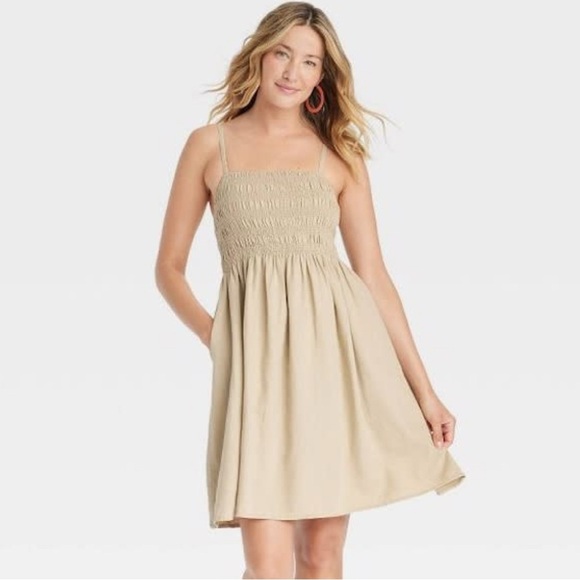 Universal Thread Cream Sleeveless Spaghetti Strap Sundress - Picture 1 of 5
